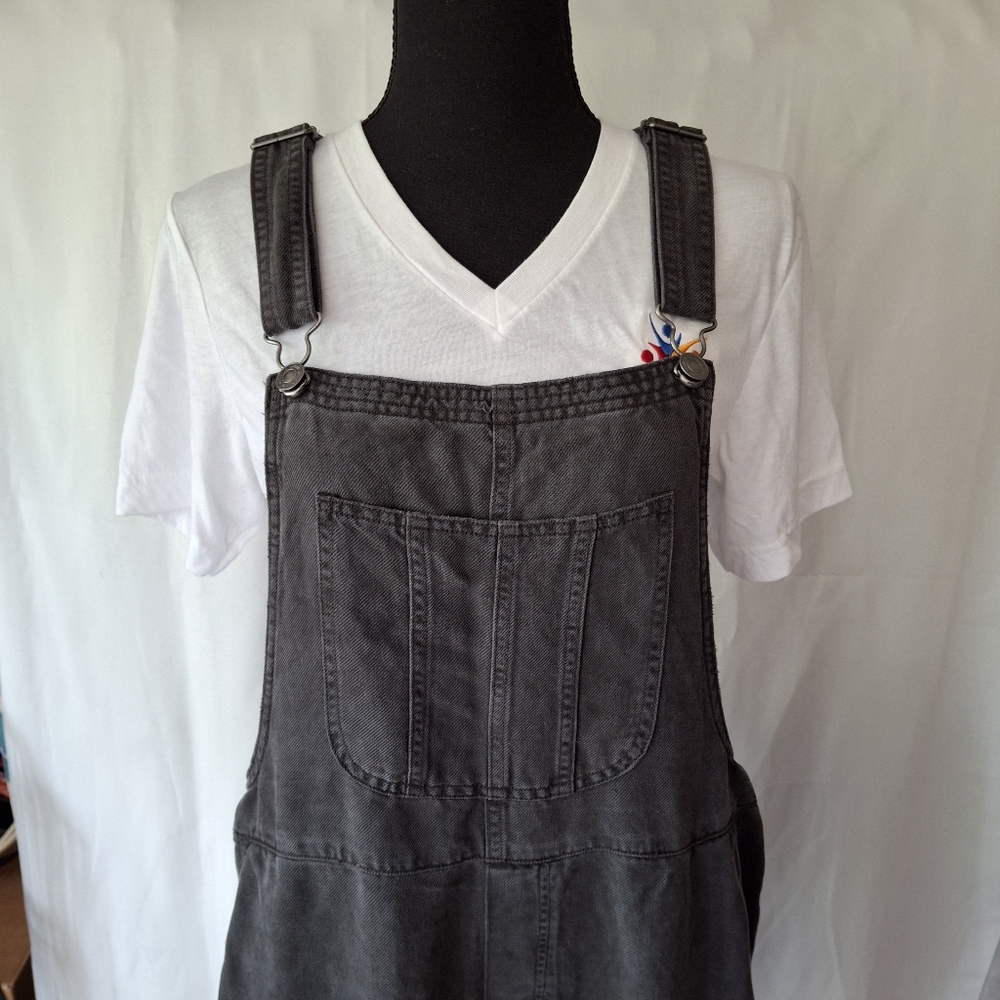 Aerie Baggy Gray Linen Overalls Sz M - Picture 4 of 11